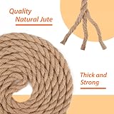 Tenn Well 20mm Jute Rope 33Ft Brown Thick Garden Twine for Cat Scratcher Decor view 2