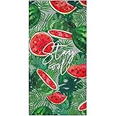 OHTMTHO Oversized Beach Towel Quick Dry Sand Free Lightweight Microfiber Beach Towels for Swim Pool Camping Travel, Summer Watermelon Green Leaves, 36"x72"