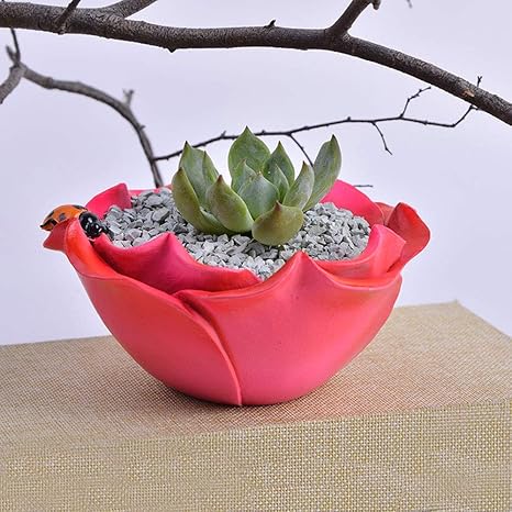 Roxnic Creative Rose Forme Résine Pot De Fleur Intérieur
