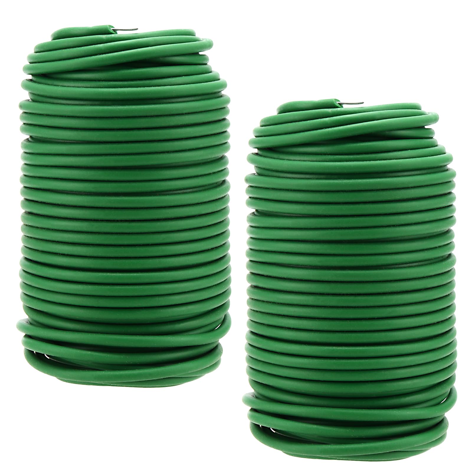 ZEONHEI 2 Pack 3.5mm x 20m Garden Soft Tie, Green Flexible Plant Tie Wire, Soft Garden Twist Tie Bendy Tree Ties Plant Support Wire Twine for Gardening, Crafting, Climbing Plants Flowers