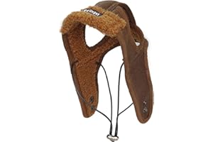 Leconpet Dog Aviator Hat, Dog Winter Pilot Hat with Ear Flaps for Cold Weather (S, Coffee)