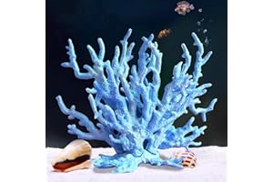 Besimple Artificial Aquarium Coral Ornament Plastic Fish Tank Plants Decoration for Aquarium Landscape (6.7”x5.5”x1.6”)