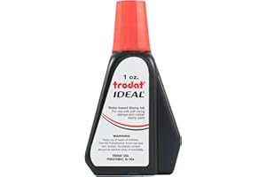 Trodat 45174 Ideal Premium Replacement Ink for Use with Most Self Inking and Rubber Stamp Pads, 1oz., Red