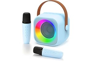 Jeefu Karaoke Machine for Kids, Toys for 3-12 Years Old Girls Gifts, Kids Karaoke Microphone Machine Toy, Best Fun Christmas Birthday Gifts for 5 6 7 8 9 10 11 Years Teens Girl Boys Blue 2 Mic