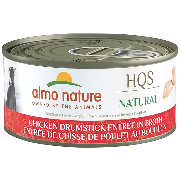ALMO NATURE HQS NATURAL WET DOG FOOD CHICKEN DRUMSTICK ENTREE IN BROTH 5.5 OZ (PACK OF 12)