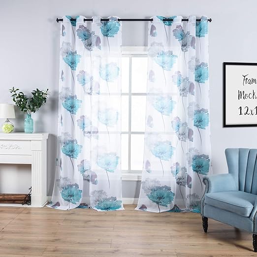 Amazon Com Contemporary Watercolor Petal Print Curtains 63 Inch