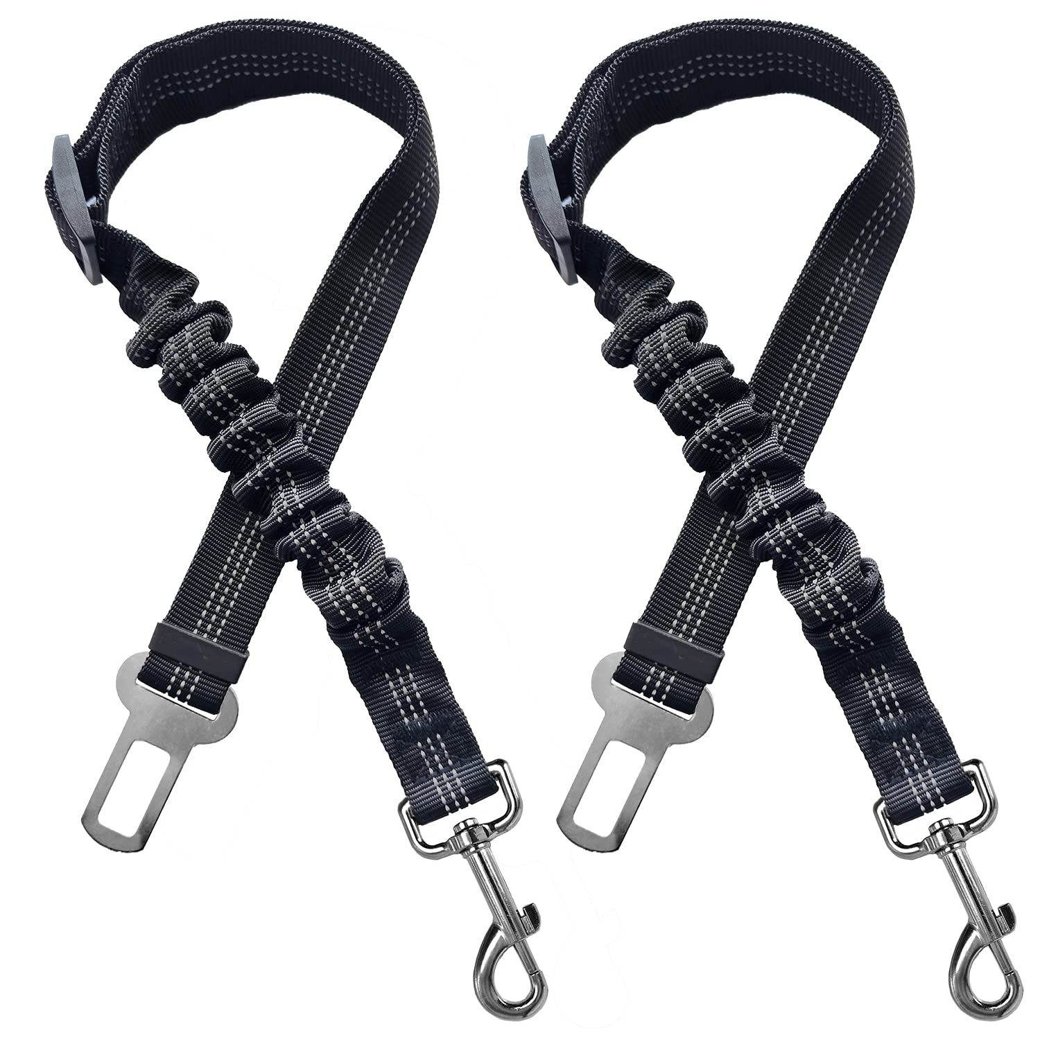 Photo 1 of Yiaizhuo 2 Dog Seatbelt Seat Belt Car Harness Leash Travel Accessories Bungee Anti Shock Pet Cat Adjustable Lead Clip Safety Seats Belts Black