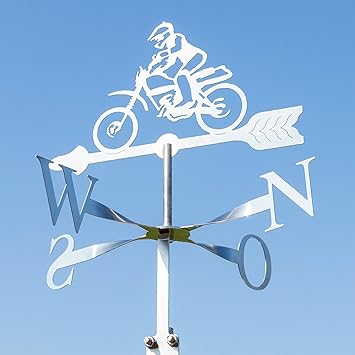 Stainless Steel Cross Motorcycle Weathervane Ideal Size For