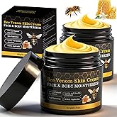 Lustrchron 2PCS Bee Venom Skin Cream, Natural Ingredients Non-Irritating Bee Venom Joint Cream, Wrinkle Lift & Firming, Reduces Blemishes, For Face & Full Body, 2 * 60g