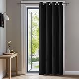 Deconovo Door Curtain Thermal Insulated Blackout 1 Panel 52x84 Black