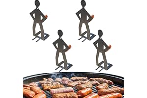 natalieenati 4 PCS Funny BBQ Stand Man Hot Dog Holder-Reusable Stainless Steel Hotdog and Sausage Stand-Portable Hot Dog Roas