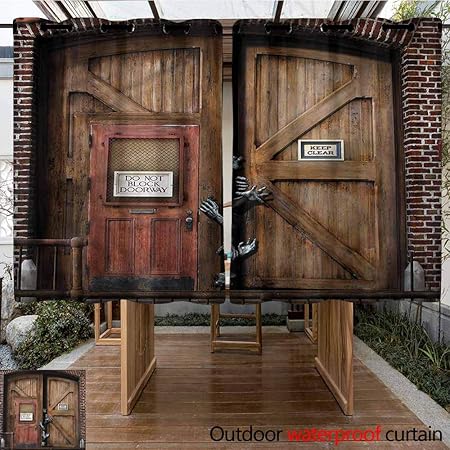 Amazon Com Sunnyhome Indoor Outdoor Curtains Zombie Monster Wood