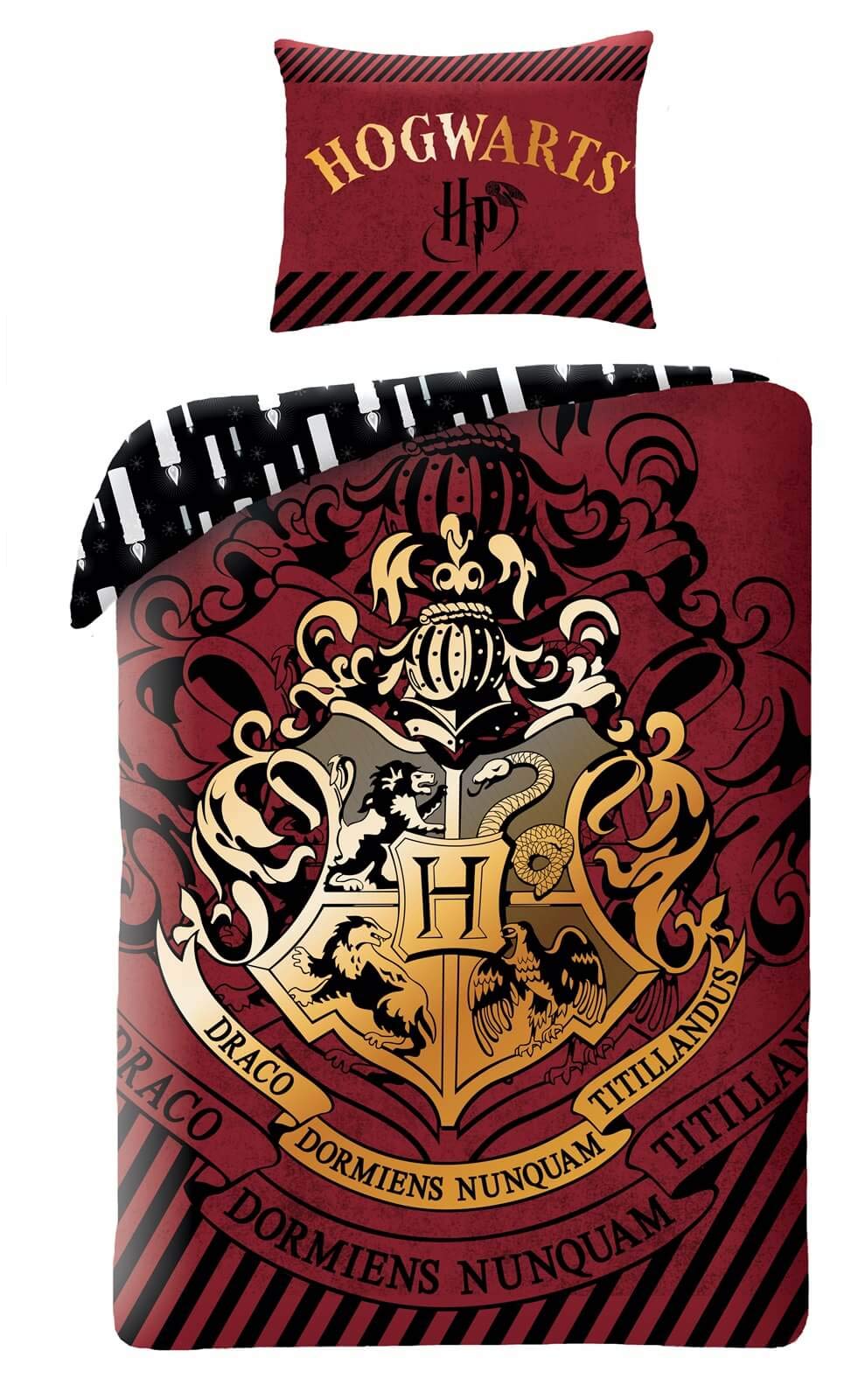 Harry Potter Hogwarts Reversible Bed Linen Set Duvet Cover 140 x 200 cm Cotton Children's Bed Linen