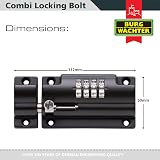 Burg-Wächter Sterling CLB110BK 110mm Combination Locking Bolt Black view 4