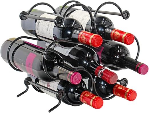 Amazon Com Pag 7 Bottles Free Standing Countertop Metal Wine Rack