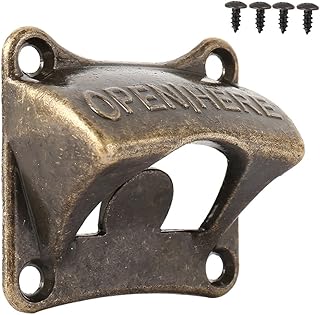 bennyuesdfd Flaschenöffner Wandmontage 1 Stück Wandflaschenöffner Wand Bieröffner mit Montierte Schrauben (Bronze)