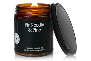 FONTANA CANDLE CO. Fontana Candle Co Wood Wick Beeswax Jar Candles, Fir Needle & Pine Holiday Candle - Made with Coconut Oil & Pure Essential Oils – Clean Burn, Long Lasting and Non-Toxic Candles for Home & Room Decor