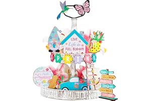 16 Pcs Easter Bunny Tiered Tray Decor, Farmhouse Tiered Tray Decorations, Happy Easter Bunny Flowers Gnome Wooden Signs, Spri