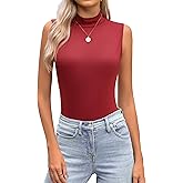 Zeagoo Womens Mock Turtleneck Tank Tops 2026 Slim Fitted Sleeveless Top Stretchy Basic Casual Layer Tee Shirts