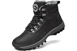 Jinta Shoes Mens Womens Winter Snow Boots Hiking Climping Booties Warm Waterproof Fur Lined Non Slip Leather Ankle US 4-14.5