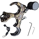 xxiaojun Thumb Release Aid, 3/4 Finger Adjustable Compound Bow Trigger. | Thumb Anti-Slip Grip Bow Trigger with Wrist Straps and Adjustment Tool .Ambidextrous Archery Release Aid for Hunting.