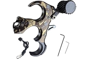 xxiaojun Compound Bow Aid Releaser with Wrist Straps and Adjustment Tool,Archery Release Aids with 3 Thumb Release Adjustable,Aluminum Alloy Aids.for Left and Right Handers.