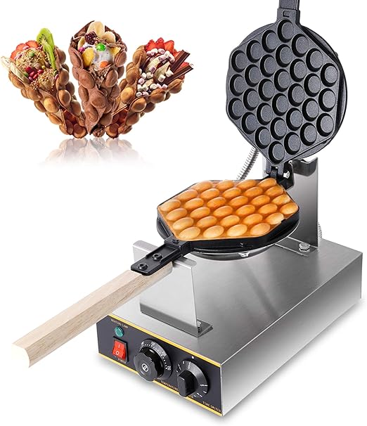 Z ZELUS Bubble Waffle Maker,1400W NonStick Pan Stainless Steel Egg