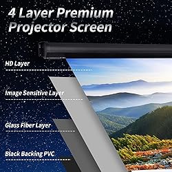 Motorized Projector Screen Pull Down 100 Inch 16:9