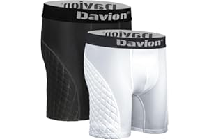 Davion Adult Padded Sliding Shorts with Cup Pocket Compression Underwear for Baseball,Football,Softball,Lacrosse,Hockey…