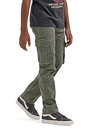 Wrangler Authentics Boys' Cargo Pant, Olive, 6 Slim