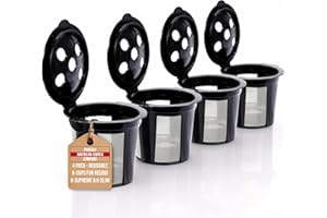 Reusable K Cups for Keurig Supreme, K Supreme Plus, K Slim, K-Brew Chill, K Duo Hot and Iced Gen 2 by PureHQ - Refillable Kcup for Keurig Coffee Maker - MultiStream Coffee Pods Filter - 4 Pack