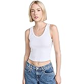 perfectwhitetee Women's Blondie Structured Rib Bra Friendly Tank