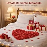 OWLKELA 1200pcs Red Rose Petals Artificial Silk Decoration Waterproof Do Not view 6