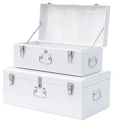 Vixdonos Decorative Large Metal Box Storage Trunk