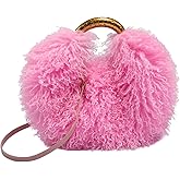 Faux Fur Handbag and Purse for Women Y2K Fluffy Hobo Shoulder Bag Cute Plush Furry Crossbody Bag with Adjustable Strap