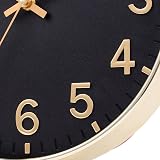 SIN&MI 12 Inch Wall Clock Silent Large Easy to Read Gold view 2