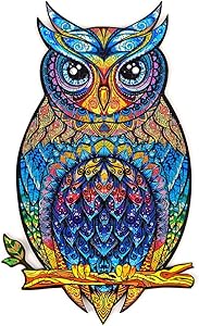 DINAPENTS Uniquely Shaped Puzzle Pieces, Charming Owl/Wolf/Lion, Wooden Jigsaw Puzzles, Jigsaw Puzzles for Adults, Animal Puzzles, The Best Gifts forAdults and Children, a Nature-Themed Puzzle Game