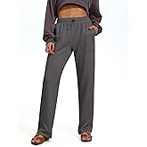PINSPARK Womens Straight Leg Sweatpants Casual Athletic Workout Pants Stretch Soft Lounge Pants with Pockets