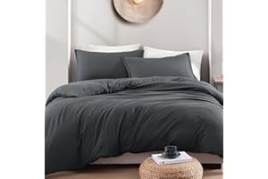 LANE LINEN Queen Duvet Cover Set 3 Piece - Prewashed Soft Brushed Microfiber Bedding with Zipper - Includes Duvet Cover & 2 S