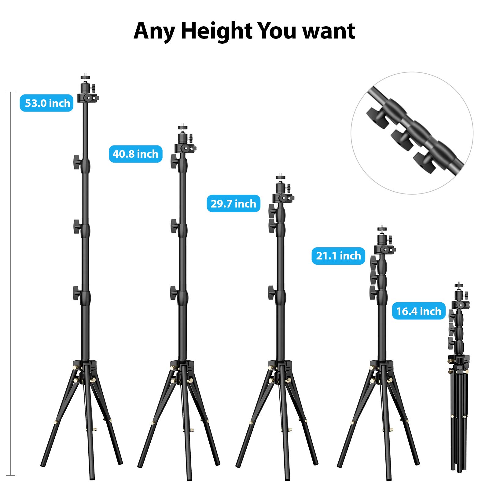 10.2 inch Selfie Ring Light with Tripod Stand & 2 Phone Holders,Anbes Dimmable Led Camera Ringlight for Photography/Makeup/Live Stream Video/YouTube,Compatible with iPhone/Android