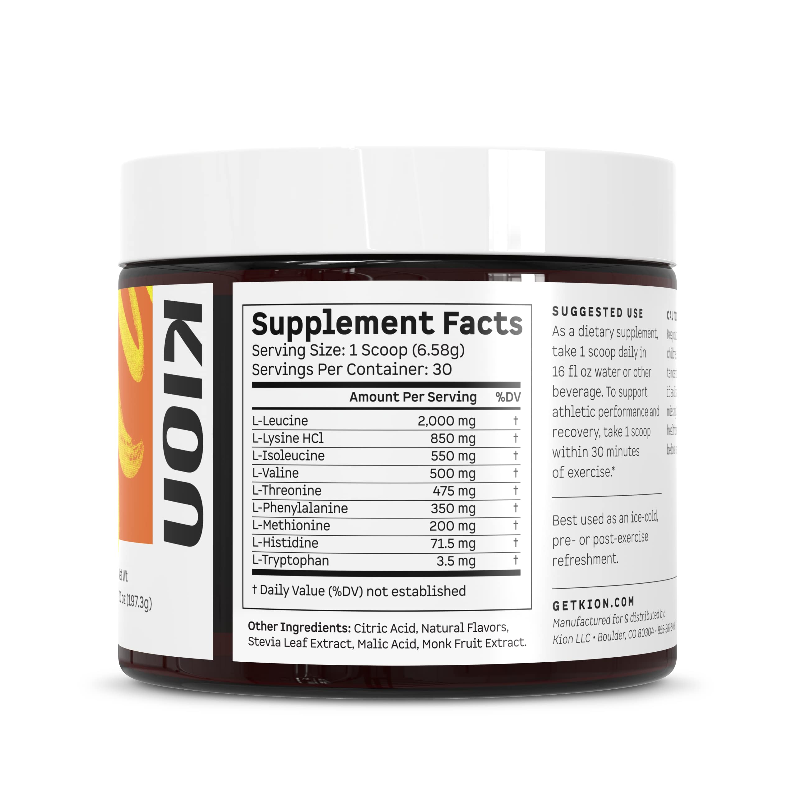 Kion Aminos Essential Amino Acids Powder - Amino Acid Nutritional Supplements, Aminos Powder, Essential Amino Energy No Caffeine, EAAs Amino Acids Powder, BCAA EAA - 30 Servings, Mango