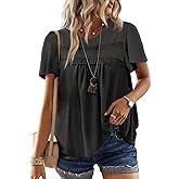 Falechay Womens Summer Tops Crewneck Short Sleeve Striped Shirts Casual Ribbed Blouses Flowy Hem Boho Clothing 2026