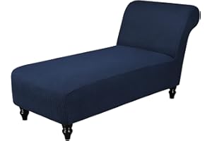 GAMUKAI Stretch Chaise Lounge Cover – Armless Chair Slipcover for Living Room & Bedroom, Soft Jacquard Fabric, Machine Washable for Indoor Furniture Protector (Navy)