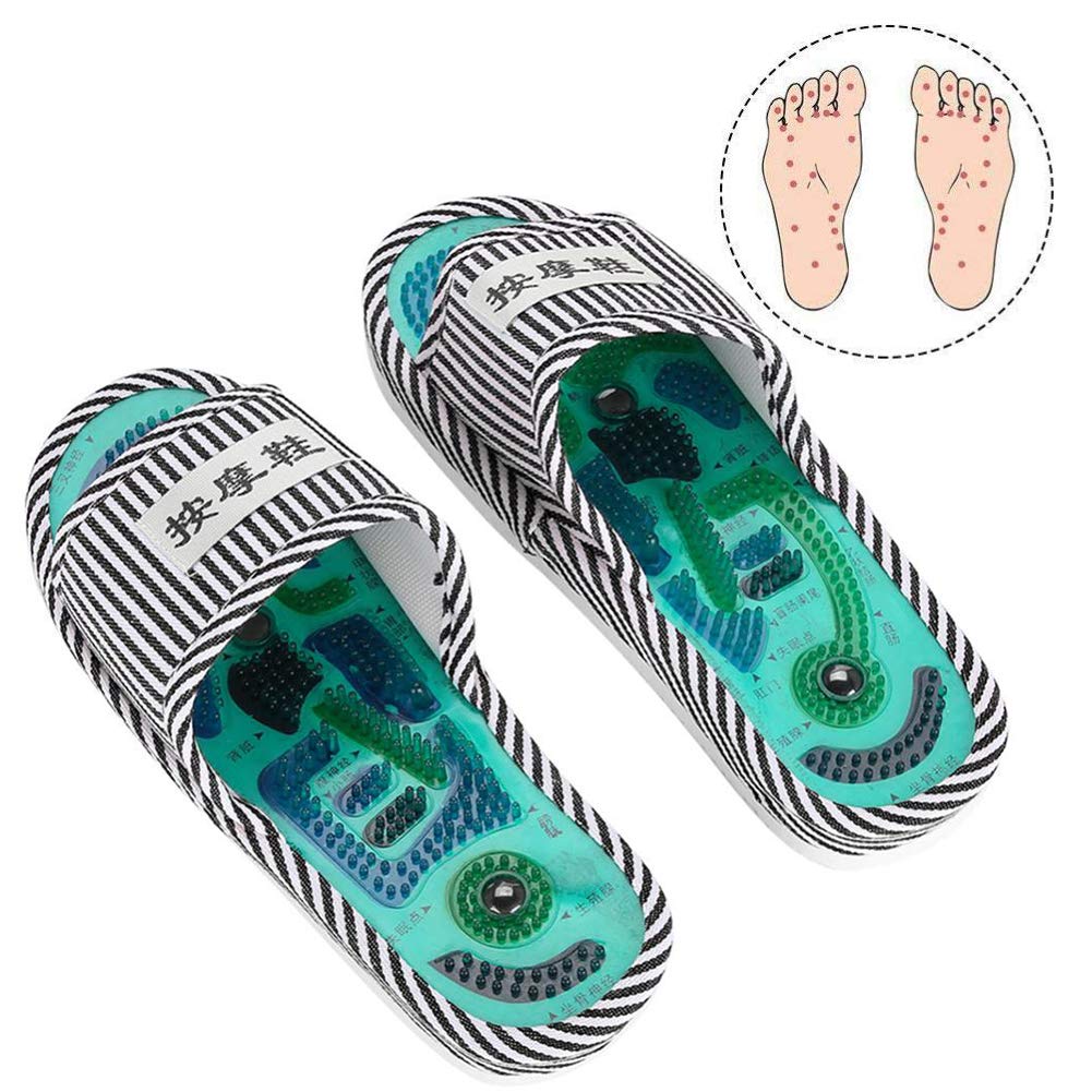 TMISHION Unisex Magnetic Acupressure Massage Slippers, Compression Therapy for Feet, Reduces Fatigue, Improves Blood Circulation, Multi-coloured Cotton Slippers