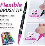 AKARUED Dual Tip Brush Pens 48 Colors Fineliner Brush Markers Set view 3