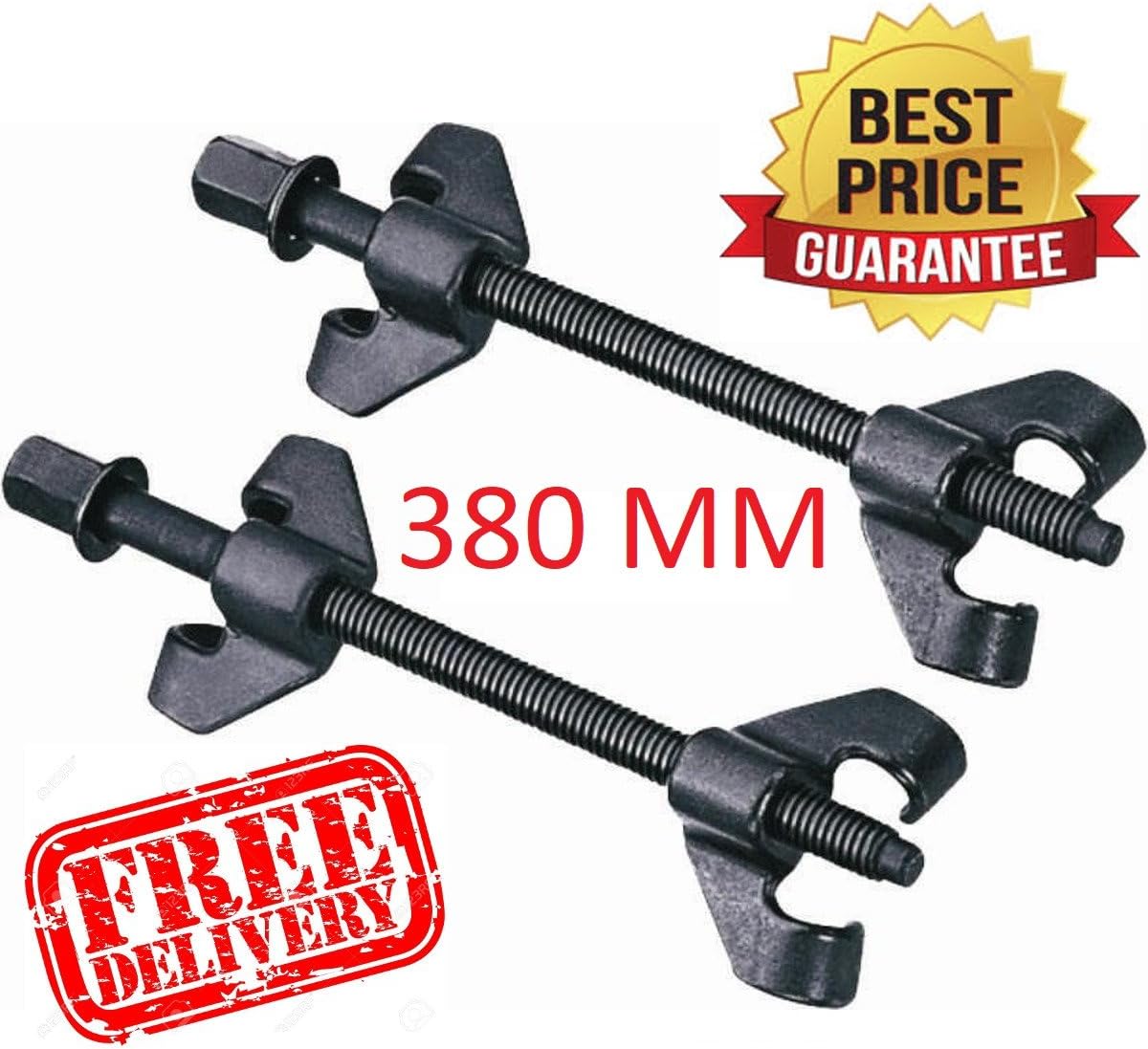 Pair of Heavy Duty Coil Spring Compressor Clamps 380mm Professional