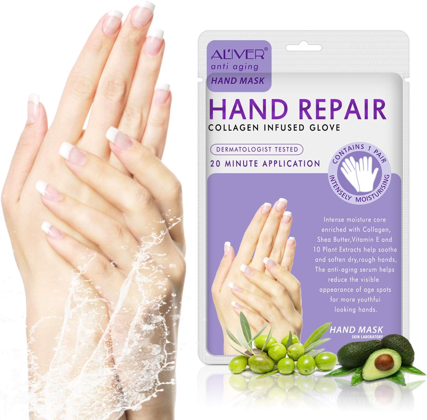 Hands Moisturizing Gloves,Hand Spa Mask Infused Collagen, Serum