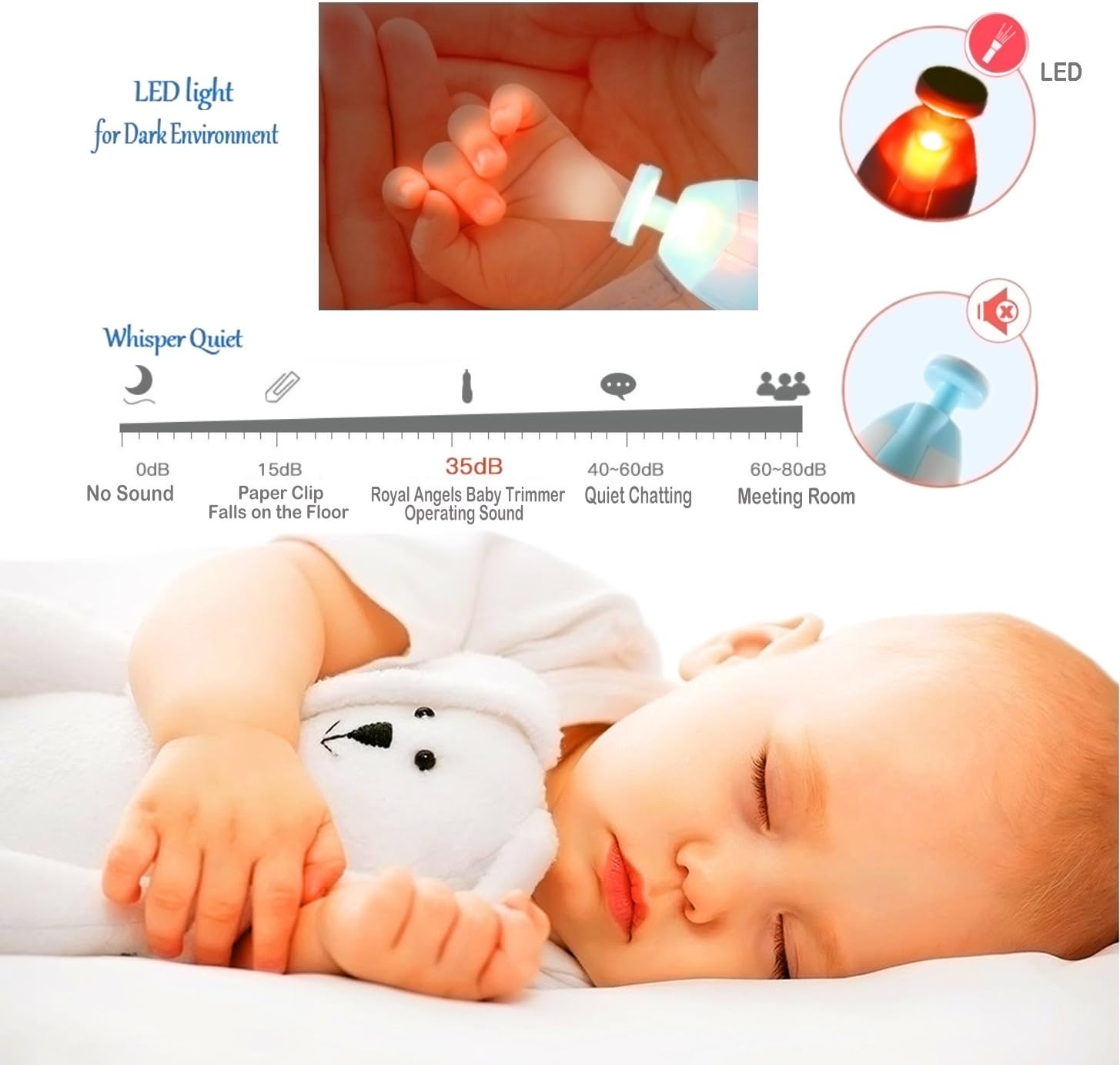 royal angels baby electric nail trimmer