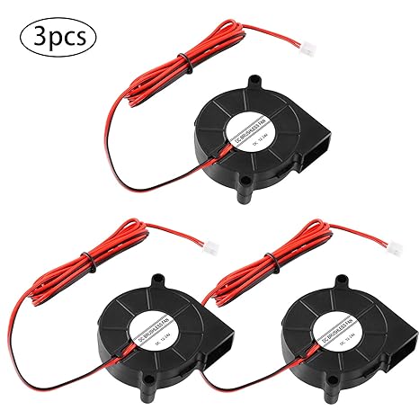 MVPOWER 3D Drucker Lüfter Kühler DC 12V/24V 2 Pin, 3D Drucker Zubehör Kühlgebläse (3 Pcs,12V/24V)