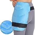 REVIX Hip Ice Pack Wrap with Straps, Reusable Gel Ice Pack for Hip Replacement, Soft Plush Lined Cold Compress for Hip Flexor, Sciatic Nerve Discomfort Relief